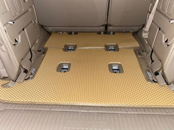 Килимок багажника 2 шт Бежевий (EVA, 7 місць) для Toyota Land Cruiser 100 | Зображення 1