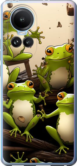 Чехол на Oppo Reno10 Жабки "5656u-3107-17620"