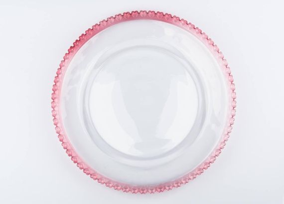 Тарілка OLens Рожеве серце 01-036 28 см