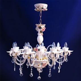 Люстра подвесная свеча флористика E14 60W WH (BKL-350S/8)