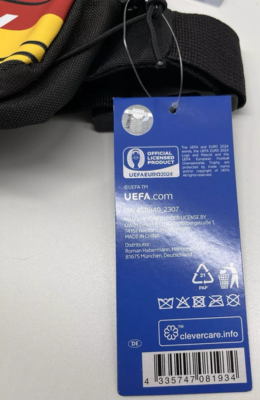 Детская сумка на пояс, бананка Euro2024 Germany черная | Зображення 6
