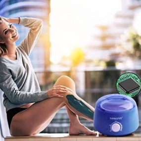 Воскоплав баночный с терморегулятором для восковой депиляции 500мл SOKANY SK-117 Синий