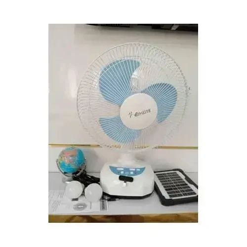 Вентилятор портативный SONALAS SL662 солнечная панель 2 LED лампы 2 скорости автовращение 6Вт USB 9V/4500 мАч | Зображення 1