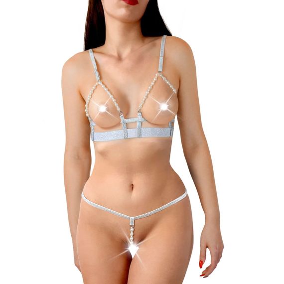 Набір білизни з намистинами Art of Sex Sweet Angel Білий L/XL/2XL | Зображення 2