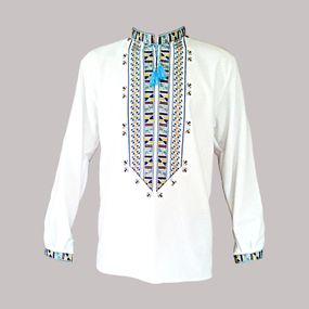 Рубашка Украинская вышиванка 340 цвет белый размер L/XL
