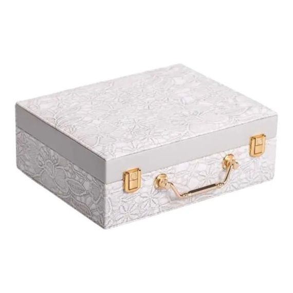 Скринька для прикрас з еко шкіри 2 яруси із дзеркалом органайзер для ювелірних виробів HP-5-15G | Зображення 3