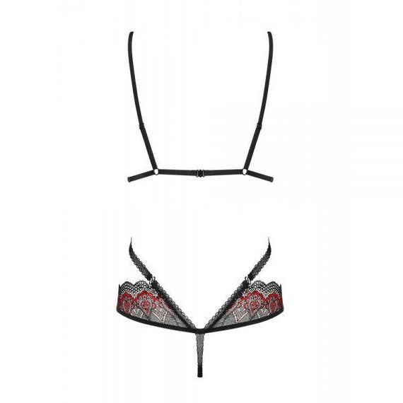 Боді Obsessive Megies з стрепами, що перехрещуються, чорно-червоний, L/XL Sex Aura | Зображення 3