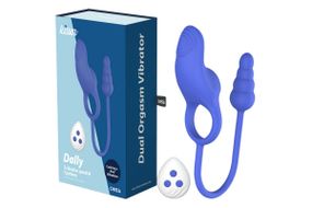 Эрекционное кольцо с анальным плагом Chisa Kissen Dally вибрирующее, синее sexstyle