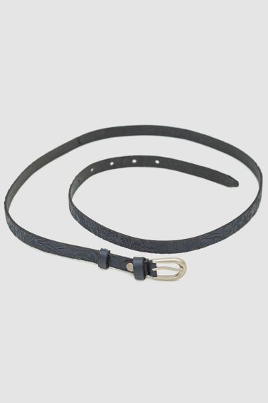 Ремінь жіночий тонкий, колір темно-синій, 196R15Y0W16 | Зображення 2