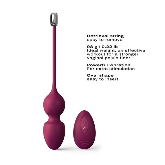 Вагінальні кульки Dorcel LOVE BALLS PLUM, вібрації та рухи внутрішньої кульки, пульт ДК | Зображення 2
