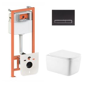 Готове рішення Qtap для ванної кімнати: підвісний унітаз Gemini Ultra Quiet 520×360×350 + комплект інсталяції Nest 4 в 1
