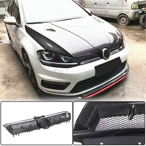 Решетка радиатора (для HB 2012-2017, Сухой Карбон) для Volkswagen Golf 7/E-Golf | Зображення 1
