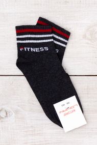 Демісезонні шкарпетки для жінок з бавовни, з написом "Fitness" Носи своє 36-40 Графітовий (p-17997-212629)