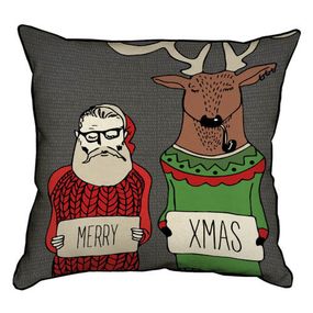 Подушка с мешковины Merry Xmas 45x45 см (45PHB_17NG025_SE)