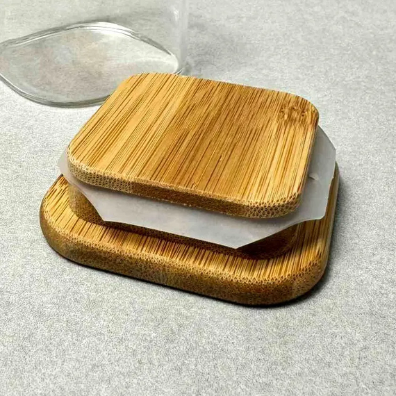 Ємність для спецій Bamboo GK-5408 квадратна 225 мл з дерев'яною кришкою Прозорий | Зображення 6