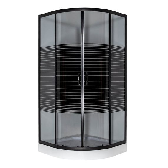 Душова кабіна VIVIA 091 Black s line JK New 90*90*191 низький піддон