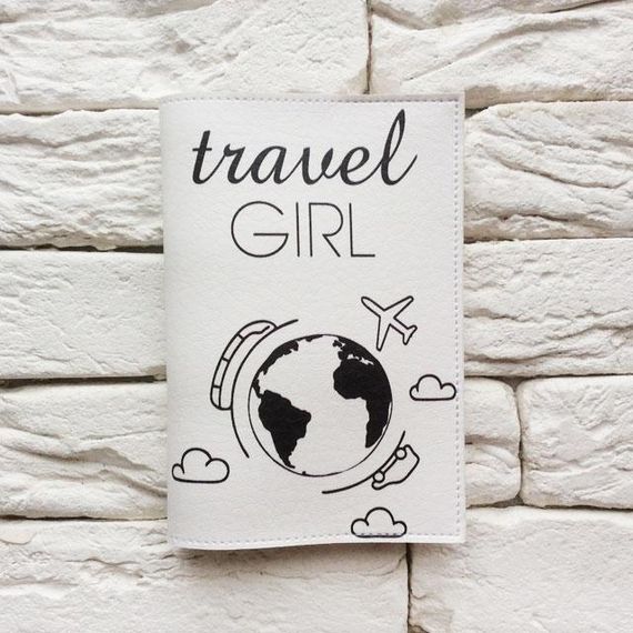 Обложка на паспорт Travel girl 7 (белый) | Зображення 1