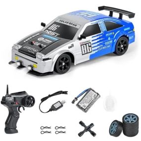 Машинка на радіоуправлінні Toyota Sprinter 4WD 1:16, біло-синя – для дрифту та перегонів