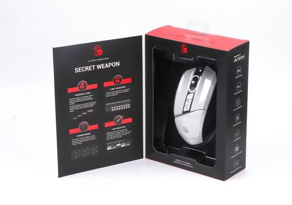 Миша ігрова A4Tech W60 Max Bloody, колір білий+чорний, активоване ПЗ Bloody | Зображення 6
