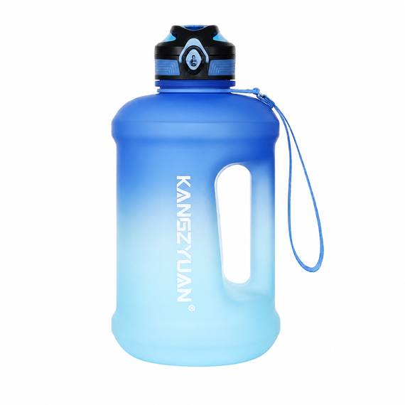 Спортивная бутылка для воды KANGZYUAN 1800 мл (1,8л) Голубой градиент (BPA Free) Tritan | Зображення 1