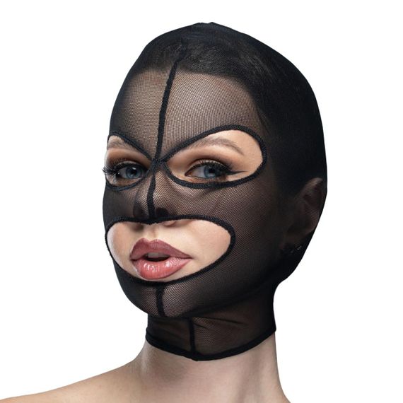 Маска сітка з відкритим ротом та очима Feral Feelings - Mask Black sexstyle