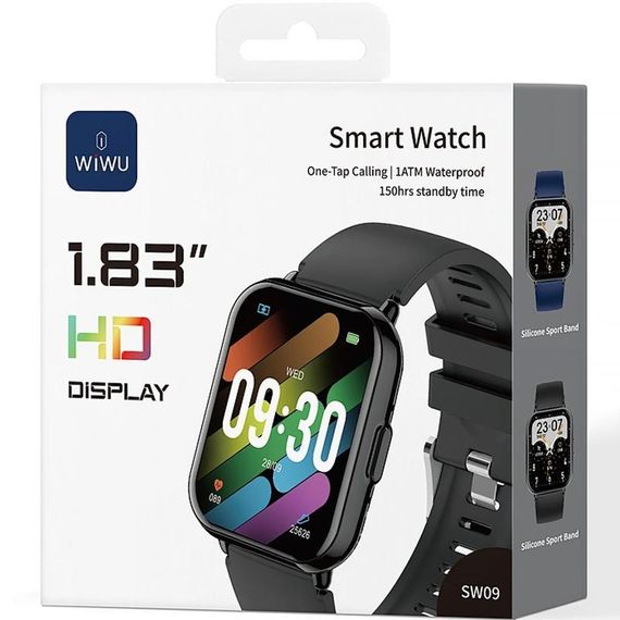 Смарт-годинник WiWU SW09 Smart sports watch (call version) Black | Зображення 1