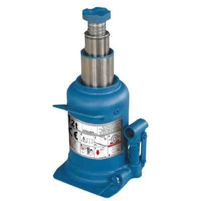 Домкрат GTM гидравлический бутылочный 12т (240-590мм) двухштоковый (TH812001)