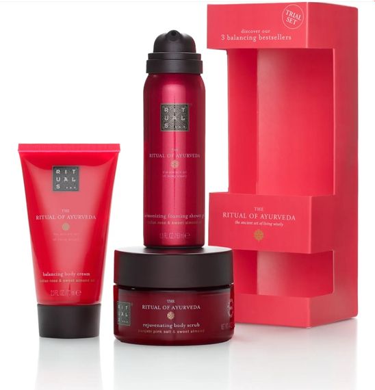 Подарочный набор RITUALS... The Ritual of Ayurveda Try Me Set 3 balancing bestsellers (shower gel, body scrub, body cream)