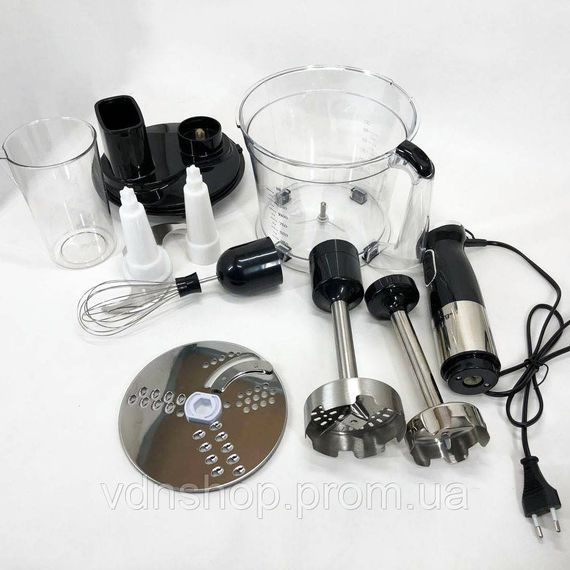 Подрібнювач для кухні з металевою чашею, Кухонний блендер з різними насадками, Блендер переносний RY-60 | Зображення 7