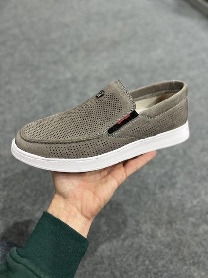 Светлые мужские мокасины с ограниченной перфорацией 40 - 45 размер | Зображення 6