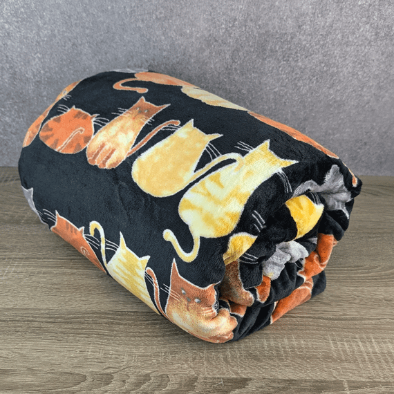 Плед флісовий Коти Чорний Love You 150 x 200 см | Зображення 1