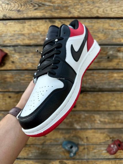 Кросівки Nike Air Jordan low (black white red) | Зображення 3