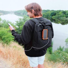 Power bank Solar Charger з ліхтарем 20000 mAh Помаранчевий