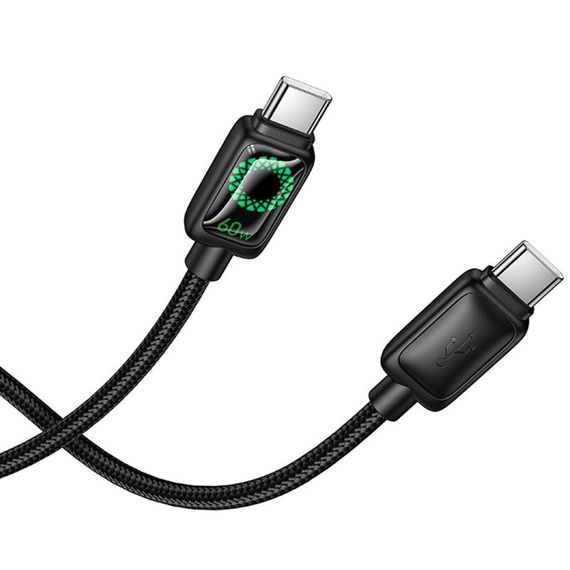 Дата кабель Hoco U146 Mundo Type-C to Type-C 60W (1.2m) Black | Зображення 4