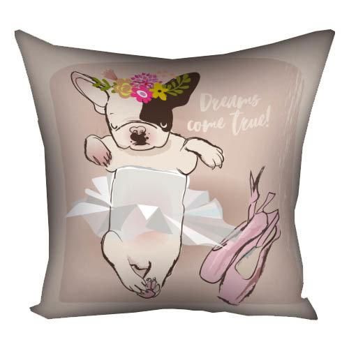 Подушка габардинова з принтом Dreams come true! 40x40 (4P_DOG003)