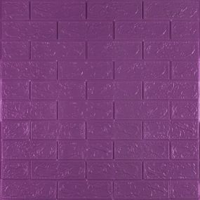 3D панель самоклеюча 700х770х3мм цегла Фіолетова (016-3) SW-000003248
