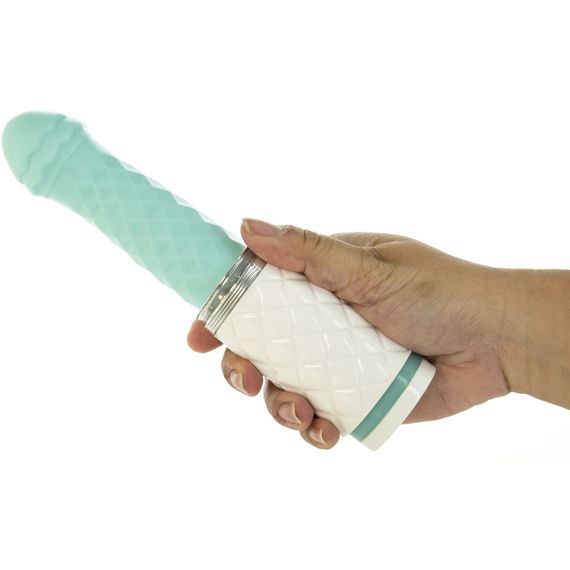 Розкішний вібратор-пульсатор Pillow Talk з присоскою - Feisty Thrusting Vibrator Teal | Зображення 5