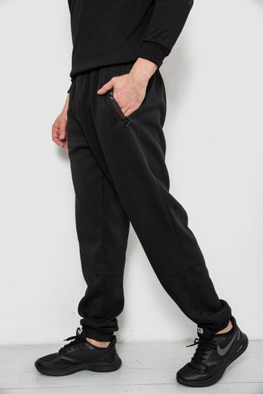 Спортивные штаны мужские на флисе, цвет черный, 244R41748 | Зображення 2