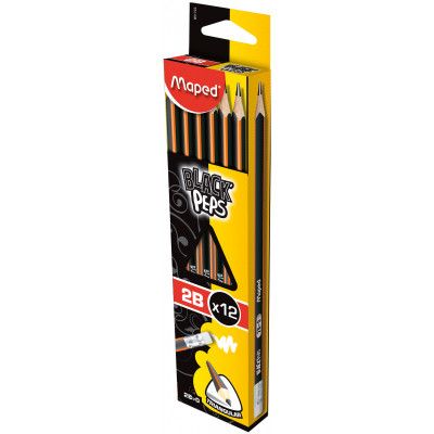 Карандаш графитный Maped BLACK PEPS, 2B, с ластиком (MP.851722) - Топ Продаж! | Зображення 1