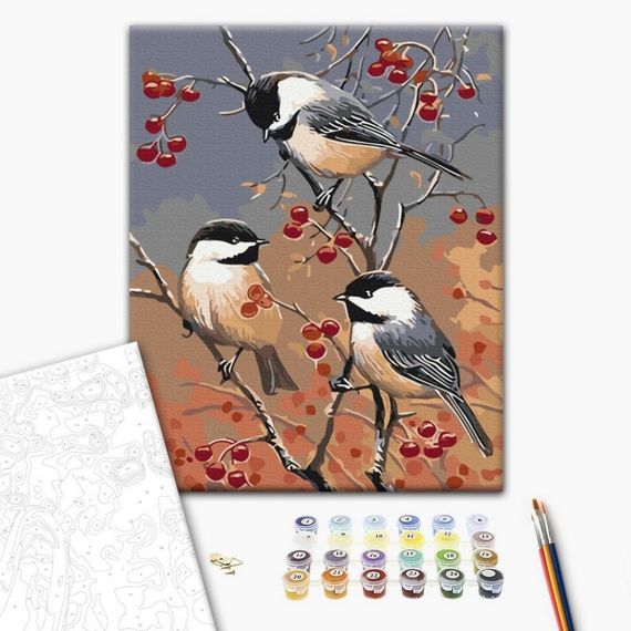 Картина по номерам "Синички вернулись" BS52193, 40х50 см | Зображення 1