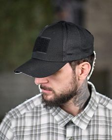 Тактическая Бейсболка сетка черная ДЛ6502