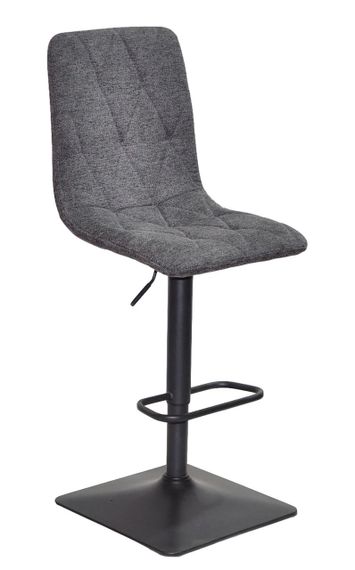 Барний стілець Fred Bar 4-BK-Base, чорна квадратна опора, регулювання висоти сидіння, м'яка оббивка Текстиль темно-сірий BREGO-18 | Зображення 6