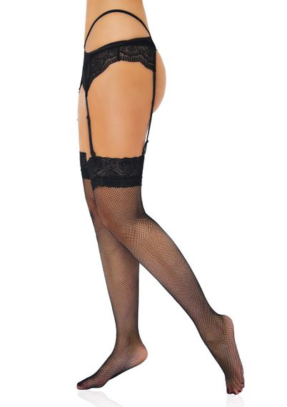Панчохи в дрібну сіточку Daring Intimates, з мереживом, чорні Sex Aura | Зображення 4