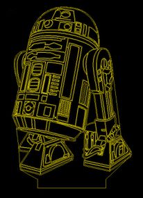 Акриловий світильник-нічник Зоряні війни R2-D2 жовтий tty-n000716