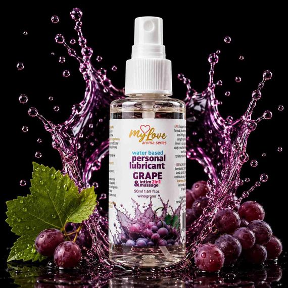 2в1 лубрикант та масажний гель - MyLove Aroma Series Intim&Massage Grape, 50 мл Sex Aura | Зображення 1