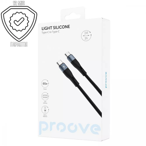 Кабель Proove Light Silicone Type-C to Type-C 60W (1m) Black