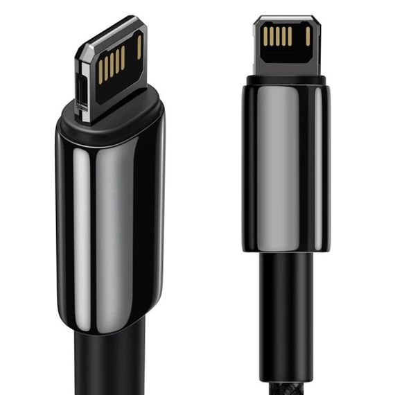 Дата кабель Baseus Tungsten Gold USB to Lightning Cable 2.4A (1m) (CALWJ-0) Black | Зображення 2