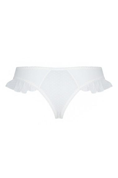 Трусики в горошек с рюшами Passion Fatin Thong Белый S/M | Зображення 3