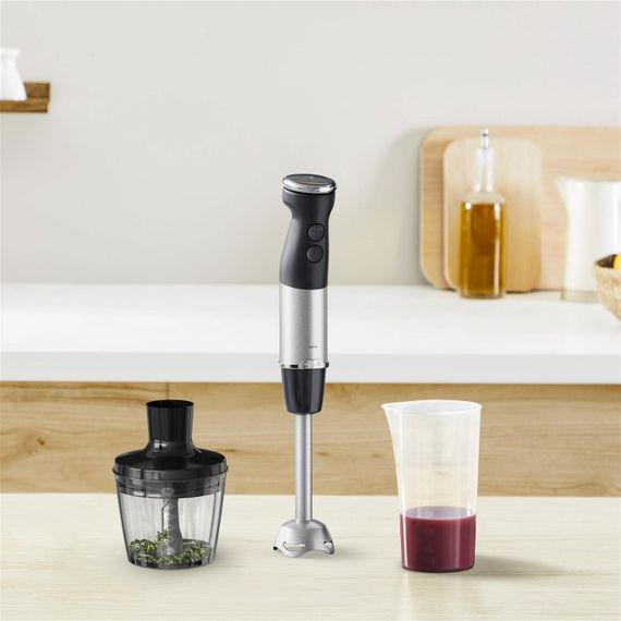 Блендер Tefal  заглибний Quickchef+ 1000Вт, 2в1, чаша-800мл, чопер-500мл, турборежим, сріблясто-чорний (HB672830) | Зображення 7