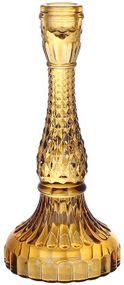 Свічник скляний "Crystal Glass" 22см, бурштиновий
